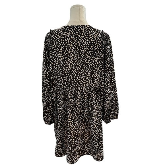 Umgee Women's 1XL Black White Relaxed Plus Babydoll Work Casual Flowy Blouse - Picture 5 of 5